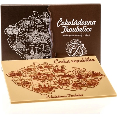Čokoládovna Troubelice Velká s reliéfem Mapa ČR bílá 40% 120 g