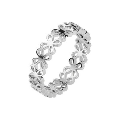 Šperky4U Ocelový prsten s kytičkami OPR1946