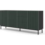 BIM Furniture Комод Ravenna F 200 3D3S боядисан фрезован MDF, черно/тъмнозелено (RAVENNACBMDKGRNBLF)