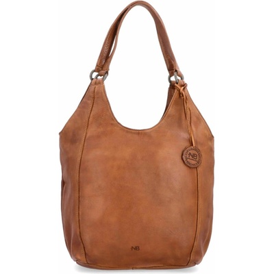 Noelia Bolger Elegantná kožená Shopper kabelka vo vintage štýle- koňaková 2044