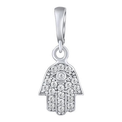 SILVEGO Strieborný prívesok ruka Fátimy s Brilliance Zirconia PRGPNP0021PSW