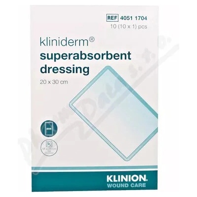 Kliniderm superabsorbent dressing krytie superabsorpčné sterilné 20 x 30 cm 10 ks