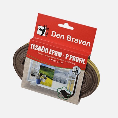 Den Braven Těsnicí profil z EPDM pryže D profil 9 mm x 6 mm x 100 m hnědý