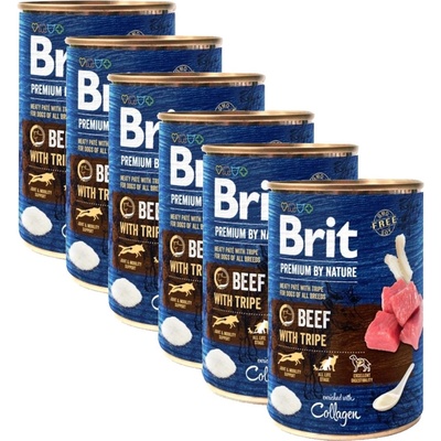 Brit Консерва Brit premium by Nature Говеждо и Трипа 6 x 400 г