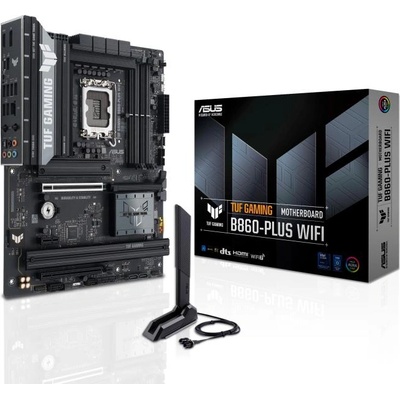 Дънна платка Asus TUF GAMING B860-PLUS WIFI, B860, LGA1851, DDR5, PCI-E 5.0 (USB-C&DP&HDMI), 4x SATA 6Gb/s, 3x M. 2 slots, 1x USB 3.2 Gen 2x2 Type-C, 2x USB 3.2 Gen 2 Type-A, 2.5GbE LAN, Wi-Fi 7, Bluetooth 5.4, ATX (90MB1JL0-M0EAY0)