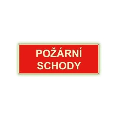 Požární schody - fotoluminiscenční tabulka s dírkami, plast 2 mm 210x80 mm