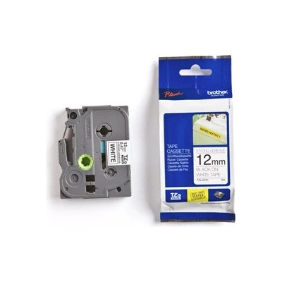 páska BROTHER TZS231 čierne písmo, biela páska extra lepivá ADHESIVE Tape (12mm) (TZES231)