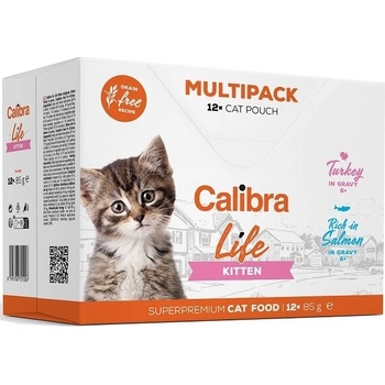Calibra Life Kitten Turkey Salmon 12 x 85 g