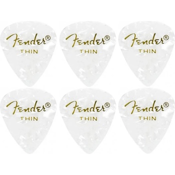 Image 1 of Fender 351 Shape Premium 6 White Moto Перце за китара (098-2351-105-6PACK-SET)