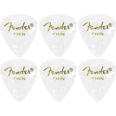 Fender 351 Shape Premium 6 White Moto Перце за китара (098-2351-105-6PACK-SET)