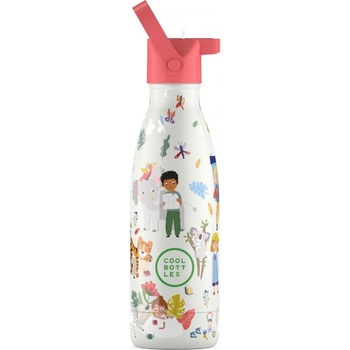 Cool Bottles Dětská nerezová termolahev Kids Tudor Village třívrstvá 350 ml 3D