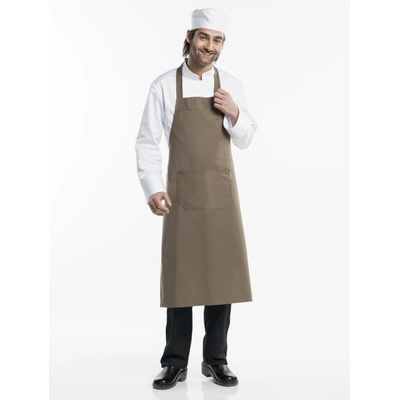 Chaud Devant Kuchářská zástěra s náprsenkou Taupe Brown