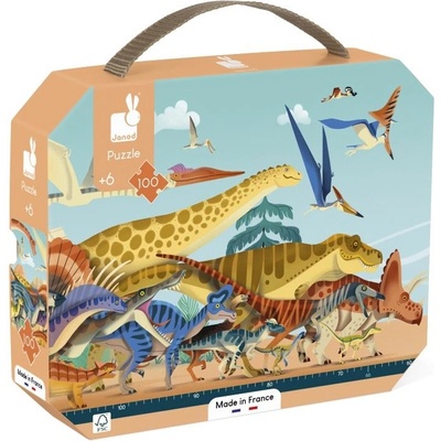 Janod Panoramatické v kufríku Dinosaury Dino 100 dielov