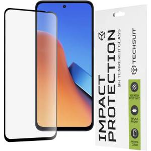 Techsuit Протектор за Xiaomi Redmi 12 4G / 12 5G / 13 / Poco M6 4G - 111D Full Cover / Full Glue Glass - Черно