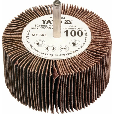 Yato Kotouč lamelový radiální 80x40 P-150 s hřídelí 6 mm