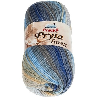 BELLATEX Příze Pryia lurex 100 g - 302 šedá, modrá, béžová