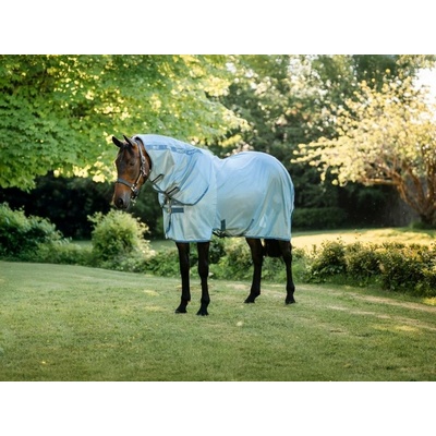 Horseware Deka proti hmyzu Amigo Bug s integrovaným krkem heather blue blue & silver – Zboží Dáma