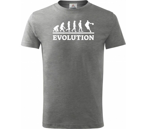 Evolution basket bílý tisk dětské tričko Basic