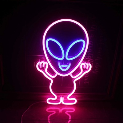 LED svítící neon logo (baner) na stěnu - ALIEN