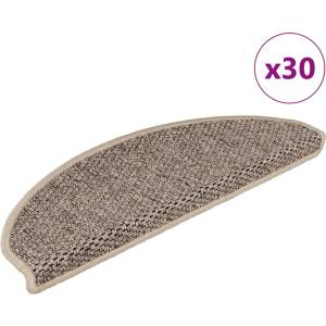 vidaXL Стелки за стълби вид сизал 30 бр 65x21x4 см тъмнобежови (3365878)