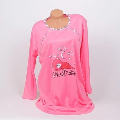 Макси нощница за кърмачки в розово с мече