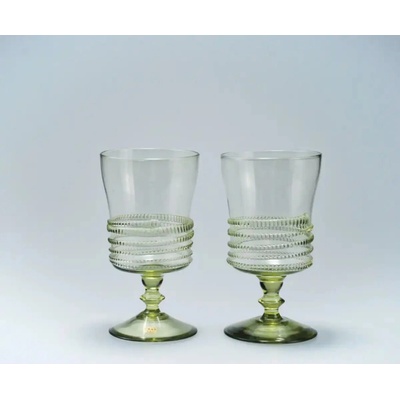 Krasglass Sklenice zelené sklo na nízké noze 350 ml