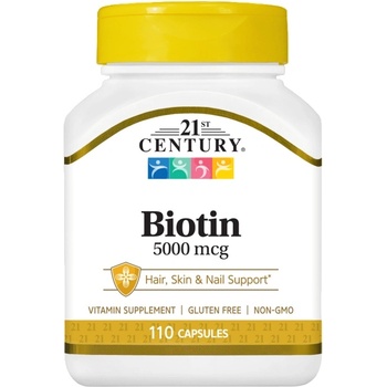 21st Century Biotin, 5000 mcg, 110 капсули, 21st Century (9092)