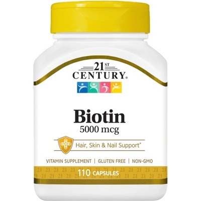 21st Century Biotin, 5000 mcg, 110 капсули, 21st Century (9092)