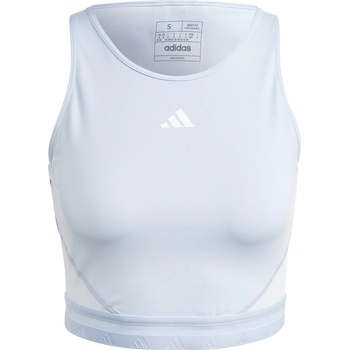 adidas Дамски потник Adidas Hyperglam Crop Tank Top Womens - Blue Dawn/White