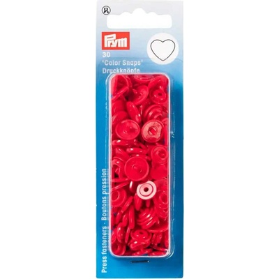 Prym Patentky plastové, srdce 12 mm, červené