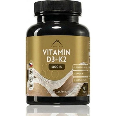 Hrotlife Vitamín D3 + K2 4000 IU 90 kapslí