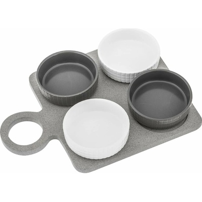 Villa Altachiara Yin&Yang Set 4 servírovacích misek s podnosem 29 x 2 1,5 cm