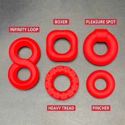 Topped Toys Silicone Cock Rings Pleasure Spot Red, prémiový silikónový erekčný krúžok