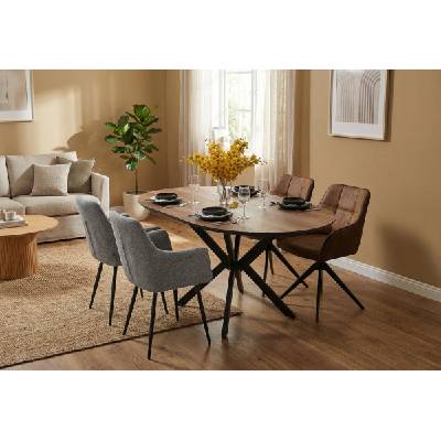 ЕВРОМАР Разтегателна трапезна маса dobok орех / черна