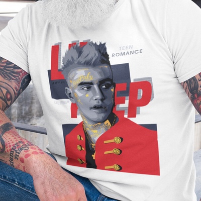 Tričko s potlačou Lil Peep Biela