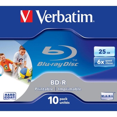Verbatim BD-R SL 25GB 6x Printable 10 Pack Jewel Case 10 броя (43713)