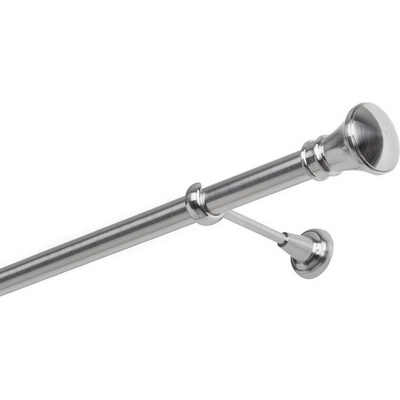 OK-GarnýžeCZ Garnýž kovová jednořadá 25mm Koloseo nerez 130 cm do stěny / na tunýlek - bez kroužků