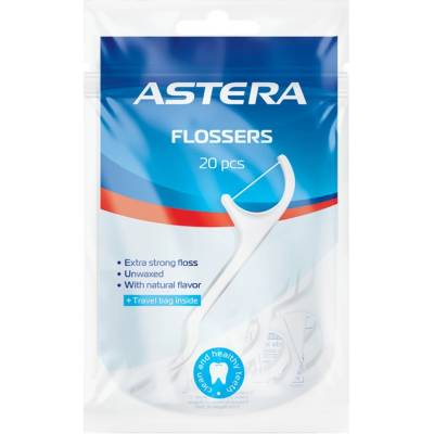 ASTERA комбинирана клечка за зъби с конец, Active+