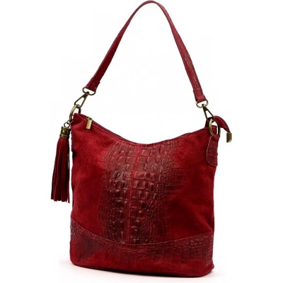 Luka kožená kabelka 26-027 CROCO bordo