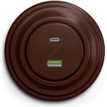 Kliklap - ретро USB контакт A+C с кафява рамка (KA0034K)
