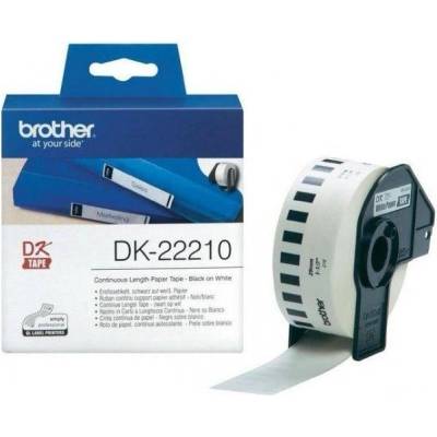 DK-22210 Roll White Continuous Length Paper Tape 29mmx30.48M (Black on White)