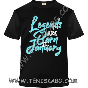 Image 1 of Fruit of the Loom Тениска - Legends are born in January