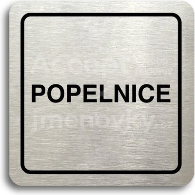 ACCEPT Piktogram popelnice - stříbrná tabulka - černý tisk