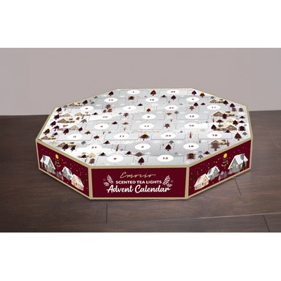 Emocio adventní kalendář čajové svíčky 24ks vonné