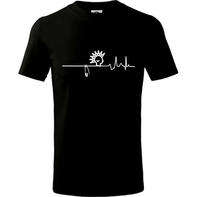 Ekg punk tričko dětské bavlněné černá