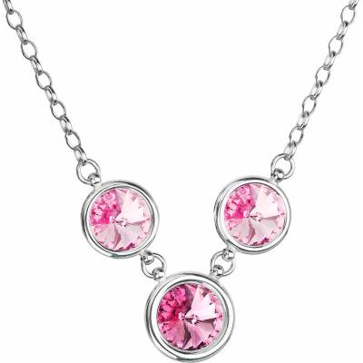 Pavona Strieborný náhrdelník so Swarovski krištáľmi guľatý 32033.3 rosa