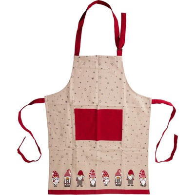 Home Styling Collection Bavlněná kuchyňská zástěra s vánočním motivem 84x60 cm béžová
