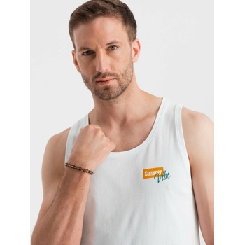 Ombre Clothing Мъжки памучен потник Summer Vibe с принт Ombre Clothing Ombre Clothing | Byal | МЪЖЕ | S