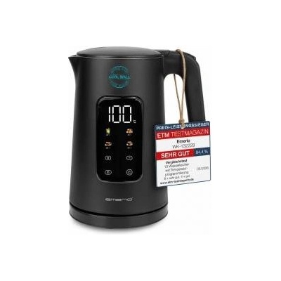 Emerio kettle stainless steel 1.7L - insulated double wall - temperature selection 40-100°C in 5°C steps - digital display with tea & keep warm function - 2200W - auto-off | WK-132229 - WK-132229