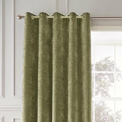 Kaki termozávesy v súprave 2 ks zo ženilky 117x183 cm Selene Luxury Chenille – Hyperion